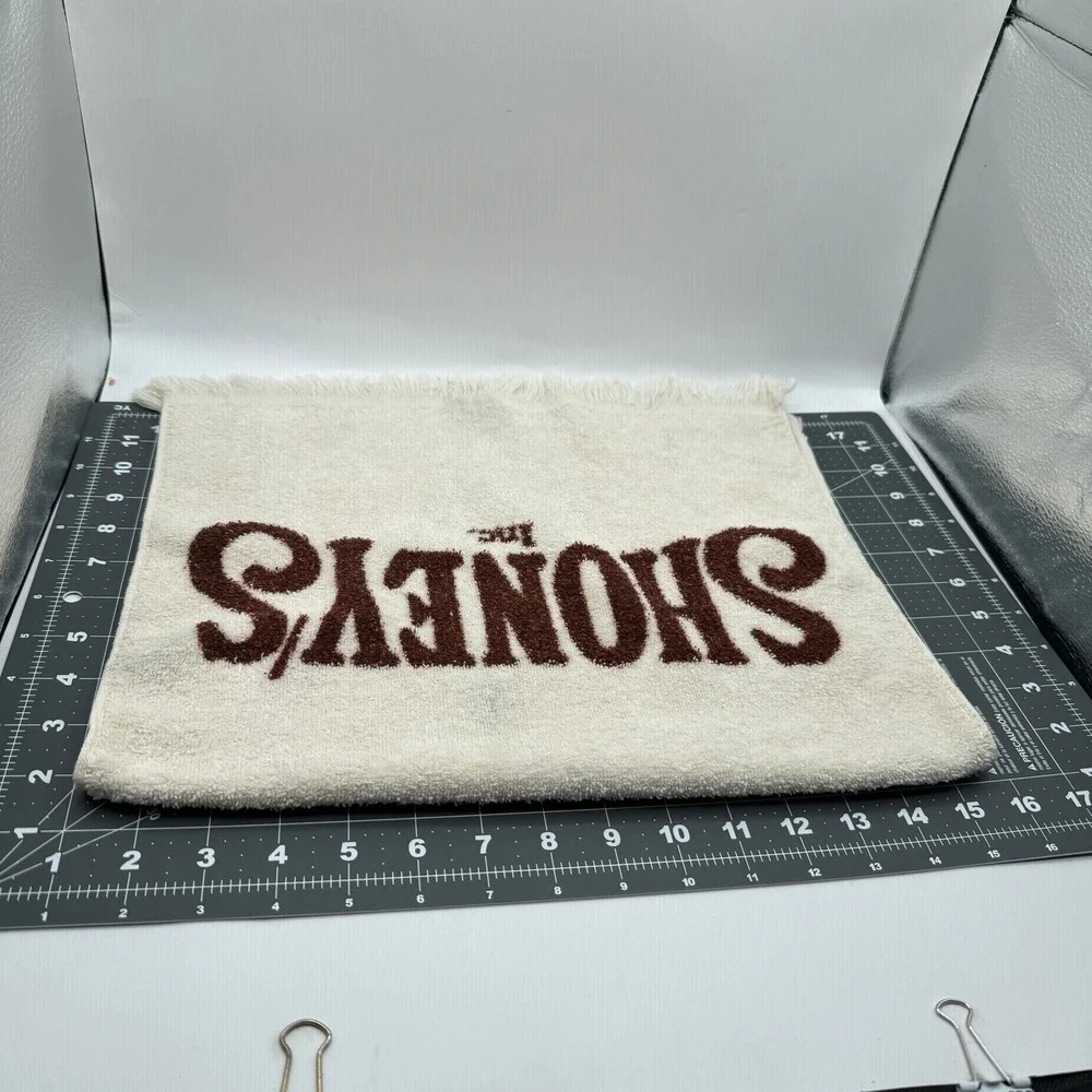Shoney's Golf Towel Cream Brown Vintage Fringed Logo Restaurant Promo